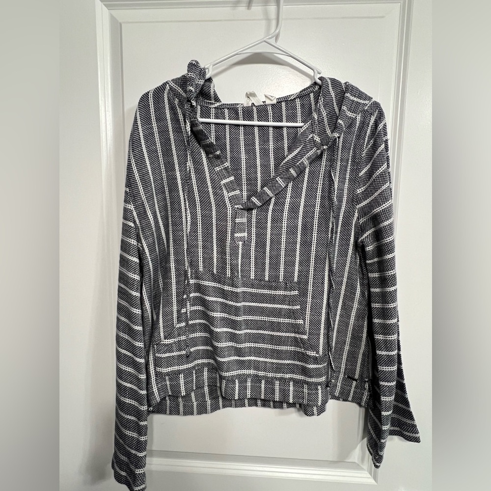 Roxy Black and White Striped Hoodie